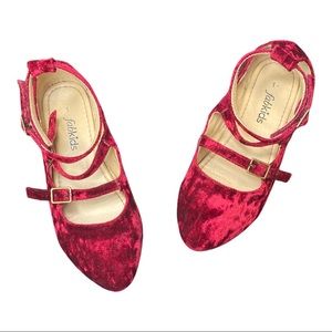 FABKIDS Formal Red Velvet Dress Shoes Size 1